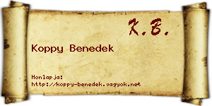 Koppy Benedek névjegykártya